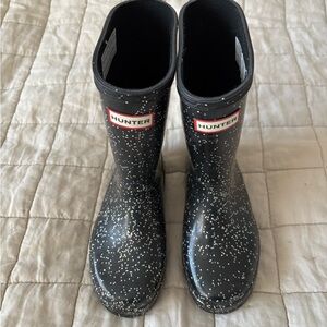 Hunter Kids Speckled Black Rain Boots